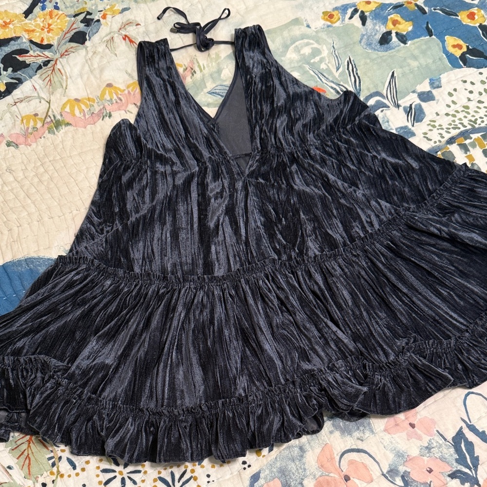 Free People Midnight Blue Velvet Dress
